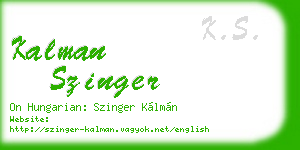 kalman szinger business card