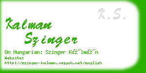 kalman szinger business card